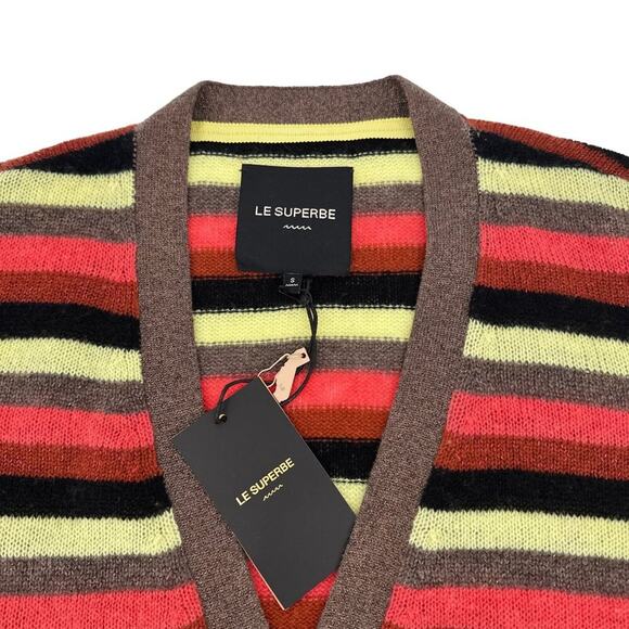 LE SUPERBE Boyfriend Sweater in Bright Stripe S - Picture 6 of 11